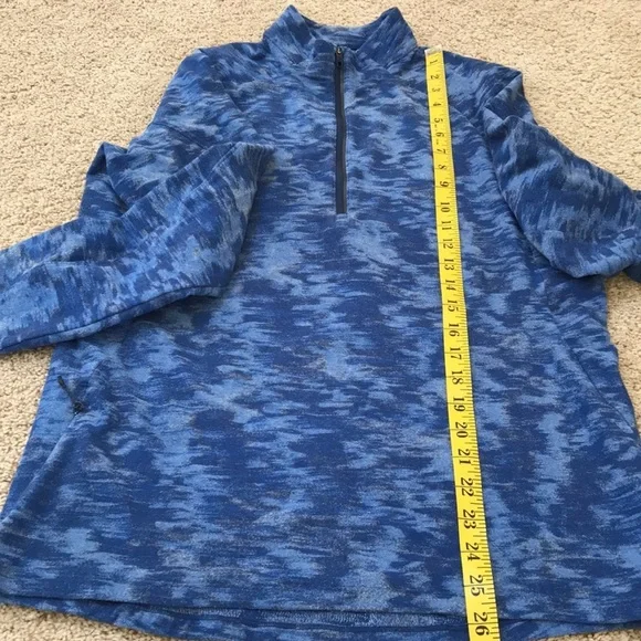 Lululemon Athletica mens small blue long sleeve 1/4 zip pullover tee. New! - Picture 4 of 7
